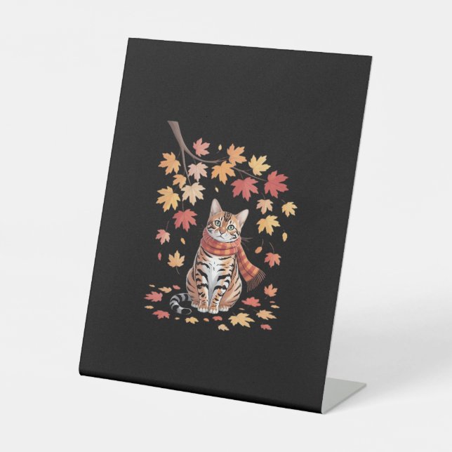 Leaf Fall Tree Hallo Herbst Erntedank Es ist Fall Sockelschild (Vorderseite)