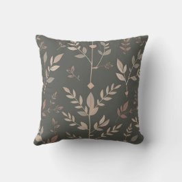 Leaf & Fern Design Dunkelpastellmuster Kissen