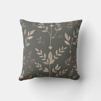 Leaf & Fern Design Dunkelpastellmuster Kissen