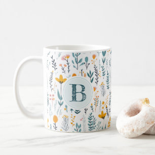Leaf Floral Muster Alphabet-Kaffee Kaffeetasse