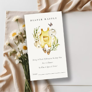 Leaf Foliage Clothe Diaper Raffle Baby Dusche Begleitkarte