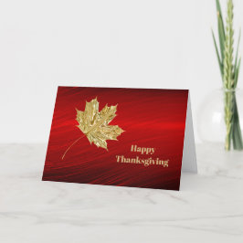 Leaf Gold Foil Red Graphic Erntedank Feiertagskarte