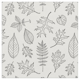Leaf-Illustrationen Schwarz-Weiß-Muster für Blä Stoff