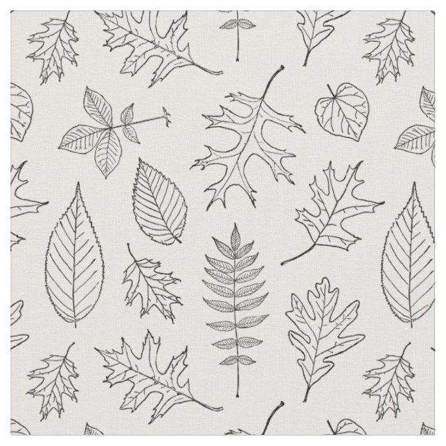 Leaf-Illustrationen Schwarz-Weiß-Muster für Blätte Stoff (Nahaufnahme)