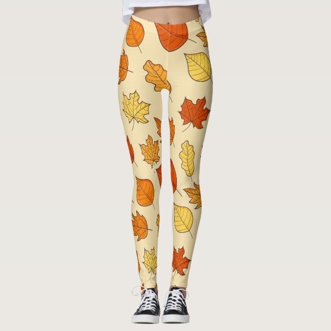 Leaf-Konzept: Muster für Autumn Symbol Leggings (Vorderseite)