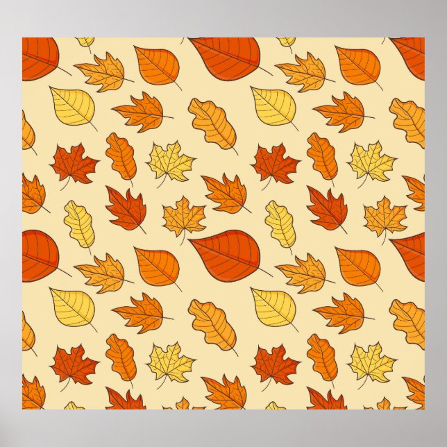 Leaf-Konzept: Muster für Autumn Symbol Poster (Vorne)