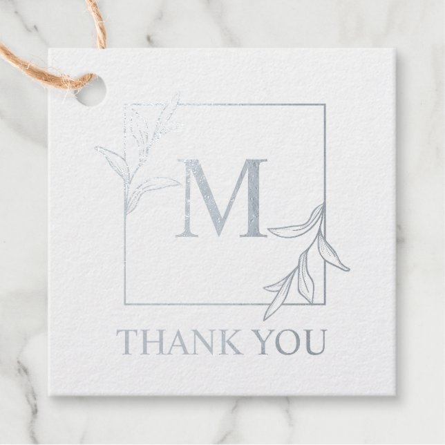 Leaf Monogram Geschenkanhänger (Vorderseite)