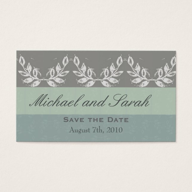 Leaf Motif Save the Date Custom (Vorderseite)