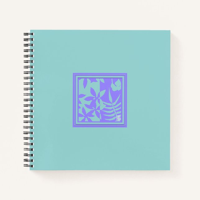 Leaf Motif Square Spiral Notebook Notizbuch (Vorderseite)