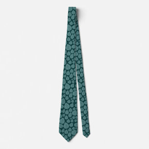 Leaf Muster 02 - Ocean Green on Dark Moss Green Krawatte