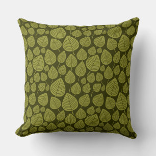 Leaf Muster 02 - Olive on Dark Olive Kissen