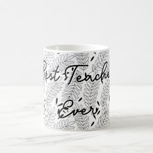Leaf-Muster Beste Lehrerin je Kaffeetasse