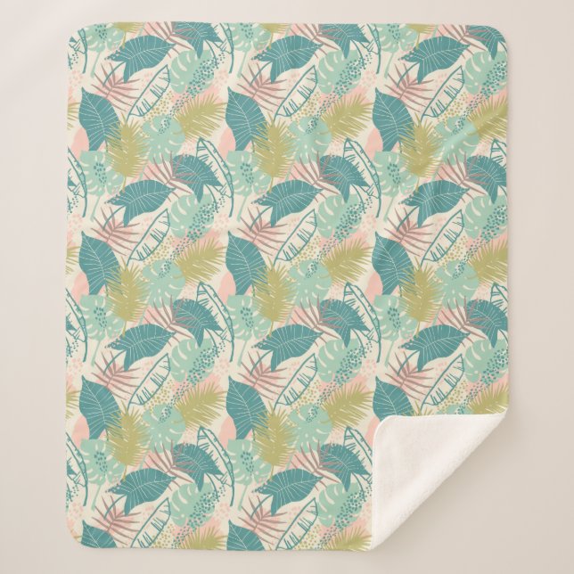 Leaf-Muster-Decken Sherpadecke (Vorderseite)