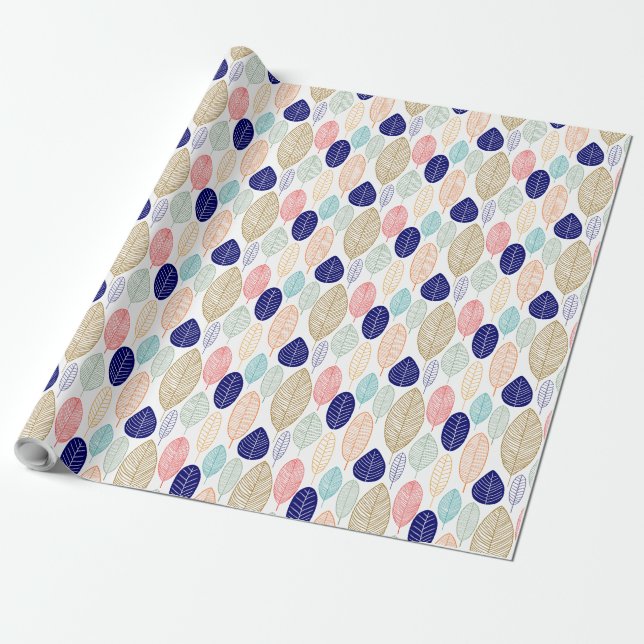 Leaf-Muster - Farben 01 Geschenkpapier (Ungerollt)