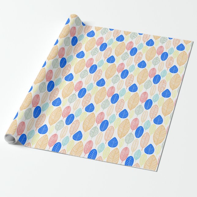 Leaf-Muster - Farben 02 Geschenkpapier (Ungerollt)