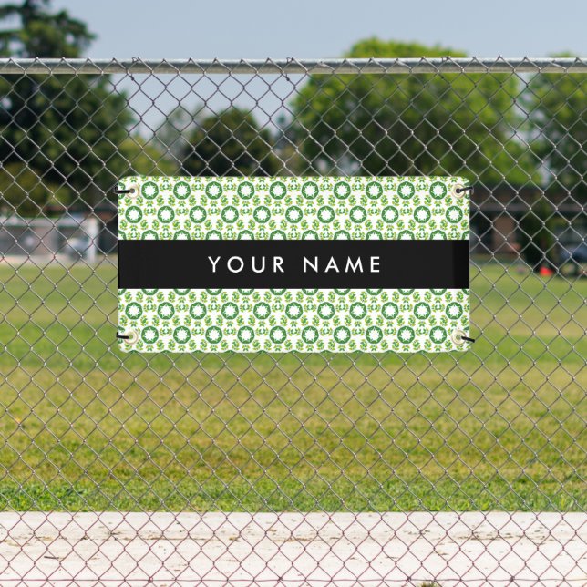 Leaf-Muster, grüne Blätter, Ihr Name Banner (Insitu)