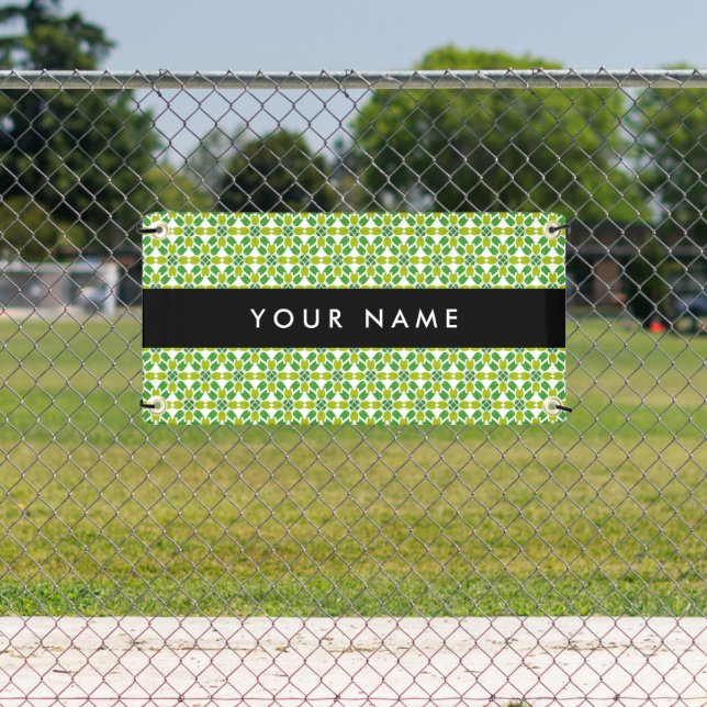 Leaf-Muster, grüne Blätter, Ihr Name Banner (Insitu)