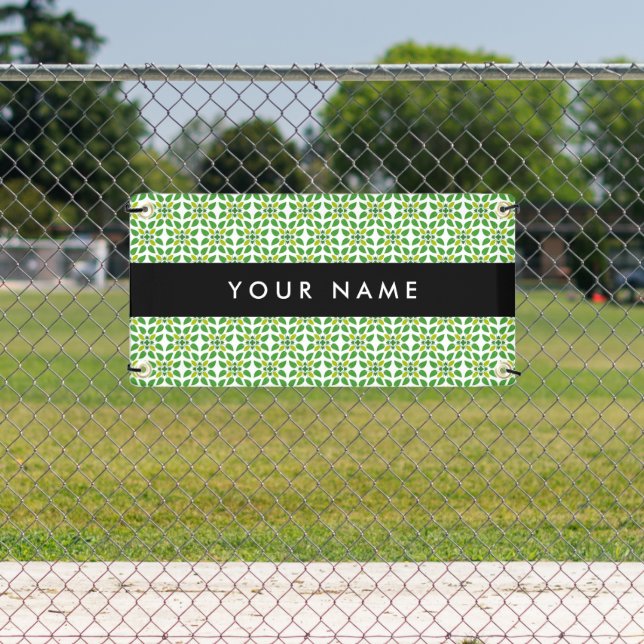 Leaf-Muster, grüne Blätter, Ihr Name Banner (Insitu)