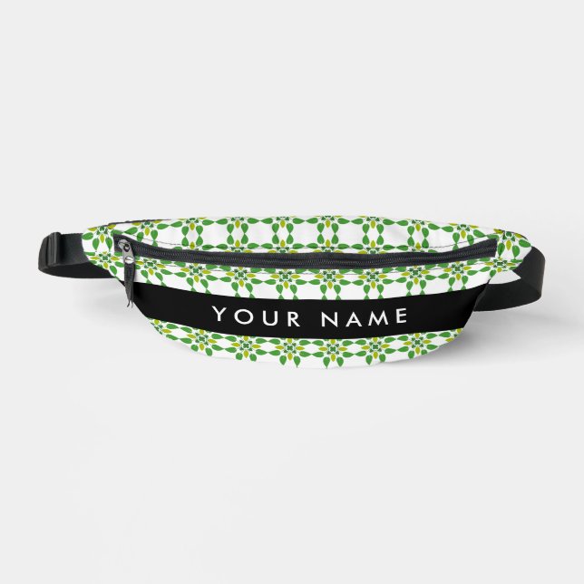 Leaf-Muster, grüne Blätter, Ihr Name Bauchtasche (Vorderseite)