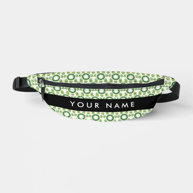 Leaf-Muster, grüne Blätter, Ihr Name Bauchtasche (Vorderseite)