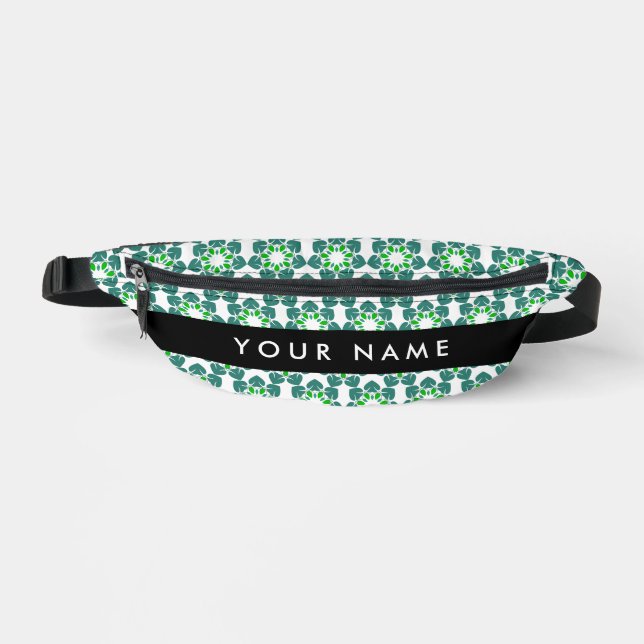 Leaf-Muster, grüne Blätter, Ihr Name Bauchtasche (Vorderseite)