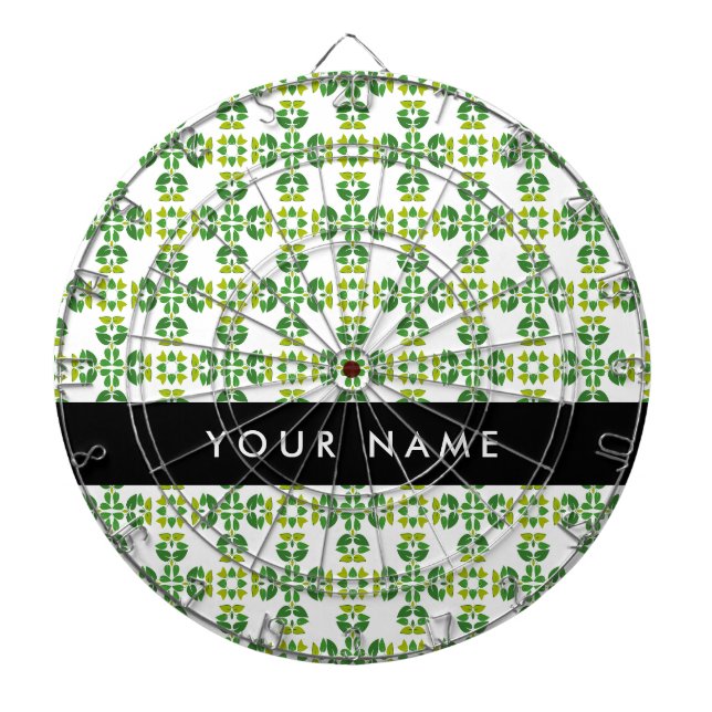Leaf-Muster, grüne Blätter, Ihr Name Dartscheibe (vorne)