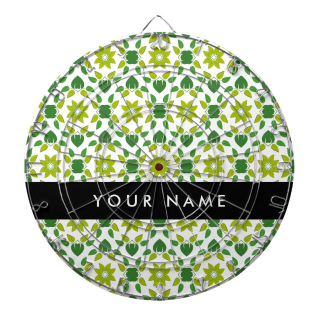 Leaf-Muster, grüne Blätter, Ihr Name Dartscheibe (vorne)