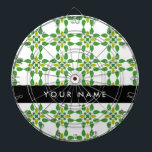 Leaf-Muster, grüne Blätter, Ihr Name Dartscheibe<br><div class="desc">Elegantes, stilvolles und raffiniertes Muster mit grünen Blätter. Moderne und trendige Geschenke, perfekt für den Naturliebhaber in Ihrem Leben. Personalisieren Sie diese durch Hinzufügen von Namen, Spitznamen, Monogramm oder Initialen.</div>