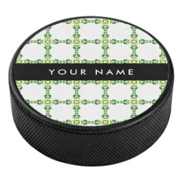 Leaf-Muster, grüne Blätter, Ihr Name Eishockey Puck