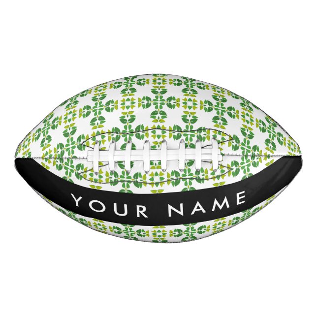 Leaf-Muster, grüne Blätter, Ihr Name Football (Vorderseite)
