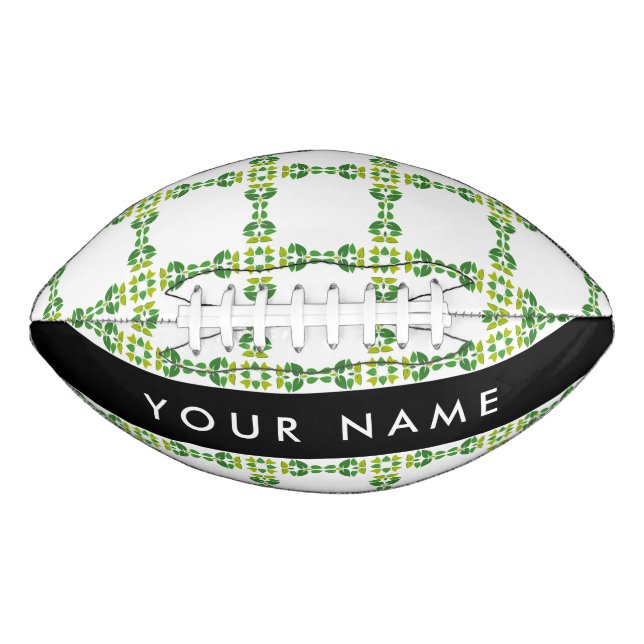 Leaf-Muster, grüne Blätter, Ihr Name Football (Vorderseite)