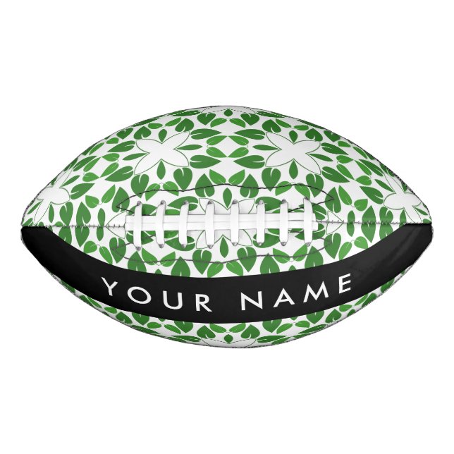 Leaf-Muster, grüne Blätter, Ihr Name Football (Vorderseite)