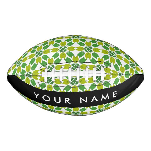 Leaf-Muster, grüne Blätter, Ihr Name Football (Vorderseite)