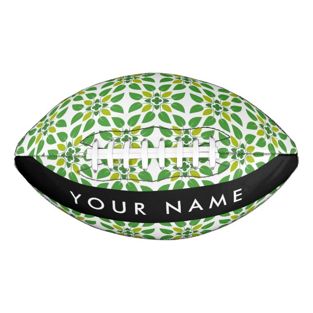 Leaf-Muster, grüne Blätter, Ihr Name Football (Vorderseite)