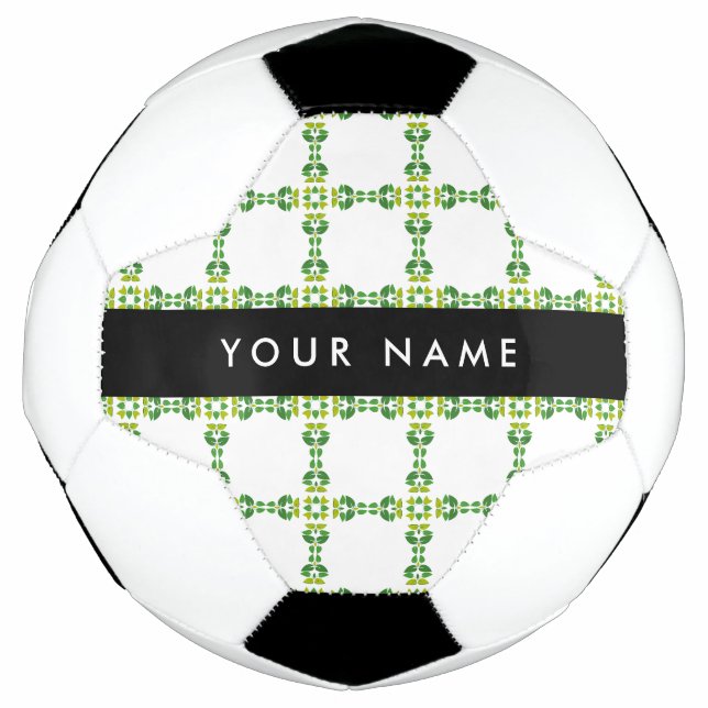 Leaf-Muster, grüne Blätter, Ihr Name Fußball (Vorderseite)