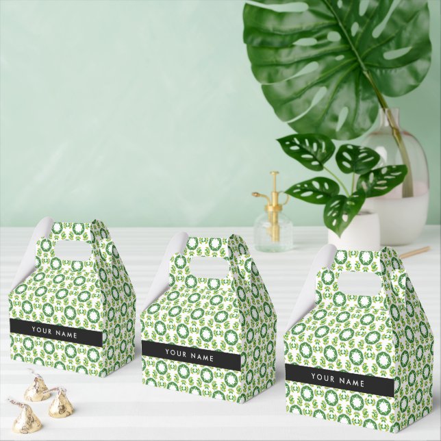 Leaf-Muster, grüne Blätter, Ihr Name Geschenkschachtel (Zahlreiche)