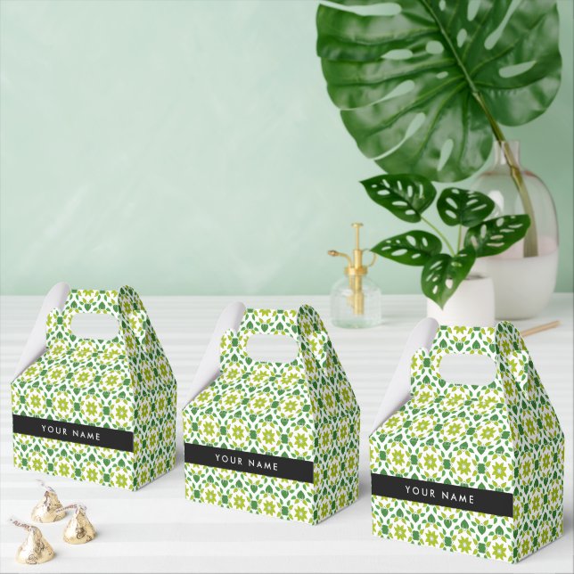 Leaf-Muster, grüne Blätter, Ihr Name Geschenkschachtel (Zahlreiche)