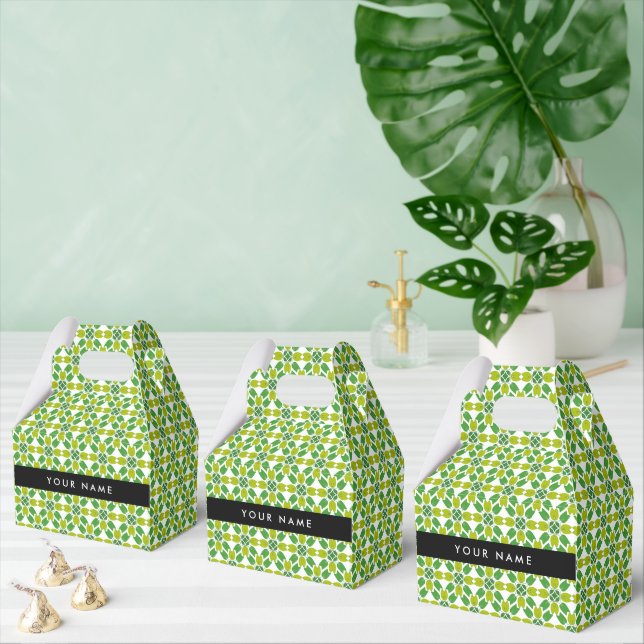 Leaf-Muster, grüne Blätter, Ihr Name Geschenkschachtel (Zahlreiche)