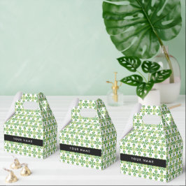 Leaf-Muster, grüne Blätter, Ihr Name Geschenkschachtel