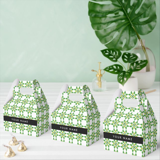 Leaf-Muster, grüne Blätter, Ihr Name Geschenkschachtel (Zahlreiche)