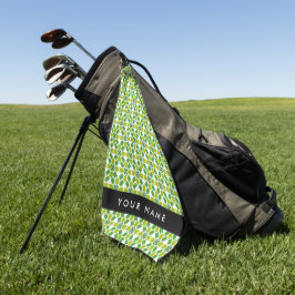 Leaf-Muster, grüne Blätter, Ihr Name Golfhandtuch