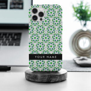 Leaf-Muster, grüne Blätter, Ihr Name iPhone 15 Pro Max Hülle