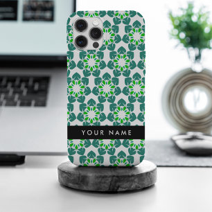 Leaf-Muster, grüne Blätter, Ihr Name iPhone 15 Pro Max Hülle