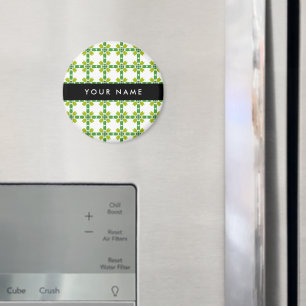 Leaf-Muster, grüne Blätter, Ihr Name Magnet