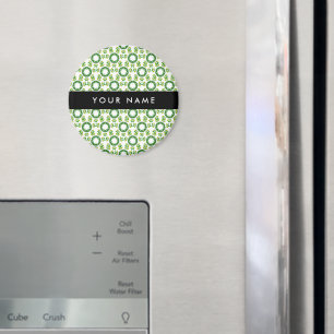 Leaf-Muster, grüne Blätter, Ihr Name Magnet