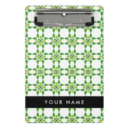 Leaf-Muster, grüne Blätter, Ihr Name Mini Klemmbrett