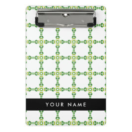 Leaf-Muster, grüne Blätter, Ihr Name Mini Klemmbrett