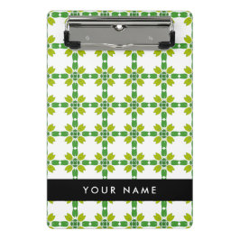 Leaf-Muster, grüne Blätter, Ihr Name Mini Klemmbrett