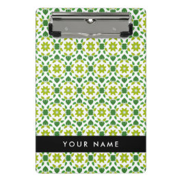 Leaf-Muster, grüne Blätter, Ihr Name Mini Klemmbrett