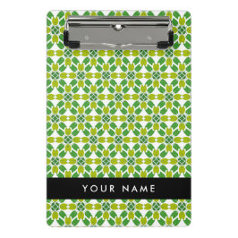 Leaf-Muster, grüne Blätter, Ihr Name Mini Klemmbrett